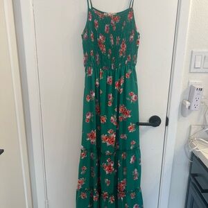 Floral Green Maxi Dress